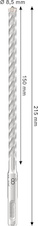 Vrták do betonu PRO SDS plus-5X, 8,5 × 150 × 215 mm