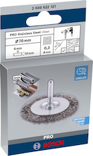 Drátěný kartáč PRO Stainless Steel clean, rovná stopka, 70 × 0,3 mm