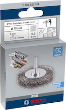 Drátěný kartáč PRO Stainless Steel clean, rovná stopka, 70 × 0,3 mm