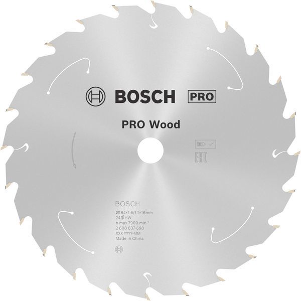 Pilový kotouč PRO Wood cordless pro akumulátorovou okružní pilu, 184 × 1,6 × 16 mm, T24