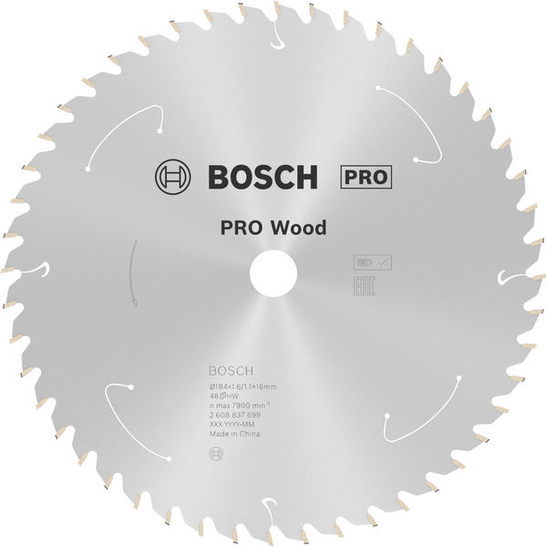 Pilový kotouč PRO Wood cordless pro akumulátorovou okružní pilu, 184 × 1,6 × 16 mm, T48