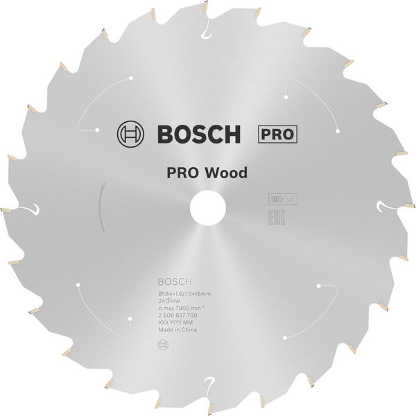 Pilový kotouč PRO Wood cordless pro akumulátorovou okružní pilu, 184 × 1,6 × 16 mm, T24