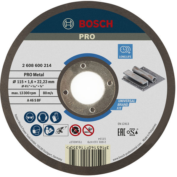 Řezací kotouč PRO Metal, 115 × 1,6 × 22,23 mm, oSa