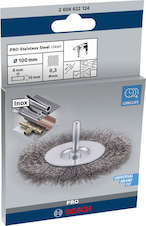 Drátěný kartáč PRO Stainless Steel clean, rovná stopka, 100 × 0,3 mm