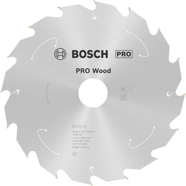 Pilový kotouč PRO Wood cordless pro akumulátorovou okružní pilu, 190 × 1,6 × 30 mm, T16