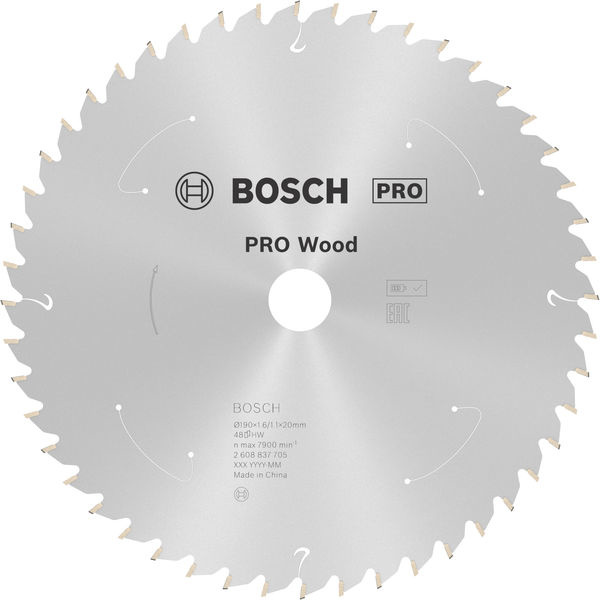 Pilový kotouč PRO Wood cordless pro akumulátorovou okružní pilu, 190 × 1,6 × 20 mm, T48