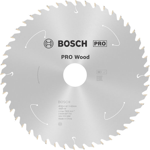 Pilový kotouč PRO Wood cordless pro akumulátorovou okružní pilu, 190 × 1,6 × 30 mm, T48