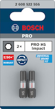 Bit PRO Hex Impact, H5, 25 mm, 2 ks