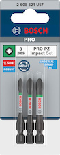 Bity PRO PZ Impact, PZ1, PZ2, PZ3, 55 mm, 3 ks