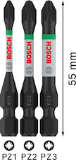 Bity PRO PZ Impact, PZ1, PZ2, PZ3, 55 mm, 3 ks