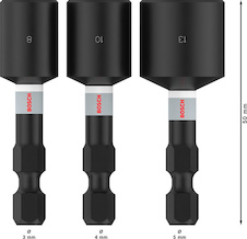 Sada nástrčných klíčů PRO Nutsetter Impact, 8 × 50, 10 × 50, 13 × 50 mm, 3 ks