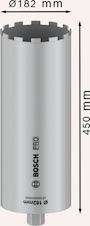 Vrtací korunka PRO Core Cutter wet pro vrtání za mokra, 182 × 450 mm, UNC 1¼″