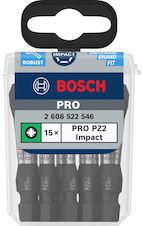 Bit PRO Pozidriv Impact, PZ2, 55 mm, 15 ks