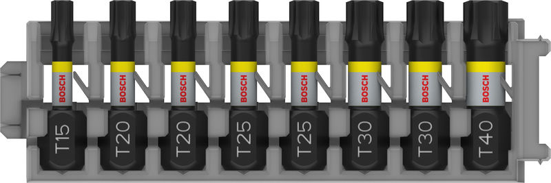 Sada bitů PRO Torx Impact, T15, T20 (2×), T25 (2×), T30 (2×), T40, 25 mm, 8 ks
