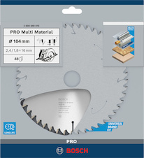 Pilový kotouč PRO Multi Material pro okružní pilu, 184 × 2,4 × 16 mm