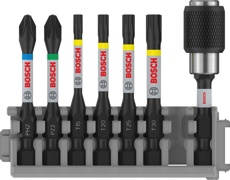 Sada PRO Impact Set s držákem bitů Quick Change a indexem Pick and Click, PH2, PZ2, T15, T20, T25, T30, QC BH, 50 mm, 8ks