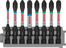 Sada šroubovacích bitů PRO Impact, PH1; PH2 (2×); PH3; PZ1; PZ2 (2×); PZ3, 55 mm, 8 ks