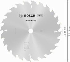 Pilový kotouč PRO Wood pro okružní pilu, 210 × 2,5 × 16 mm