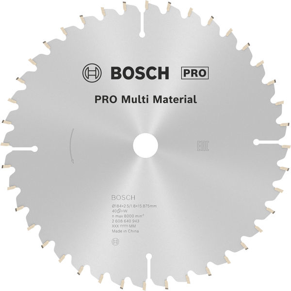 Pilový kotouč PRO Multi Material pro okružní pilu, 184 × 2,5 × 16 mm