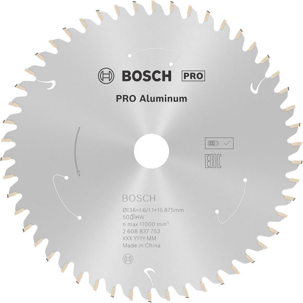 Pilový kotouč PRO Aluminium cordless pro akumulátorovou okružní pilu, 136 × 1,6 × 15,875 mm