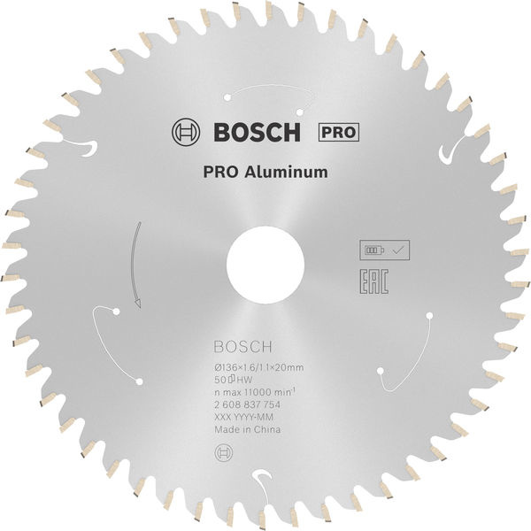 Pilový kotouč PRO Aluminium cordless pro akumulátorovou okružní pilu, 136 × 1,6 × 20 mm