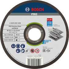 Řezací kotouč PRO Stainless Steel and Metal, 125 × 1 × 22,23 mm, rovný