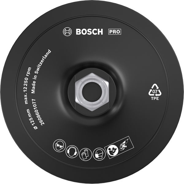 Podložný talíř PRO Backing Pad, 125 mm, M14, s upínacím systémem se suchým zipem
