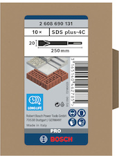 Sada plochých sekáčů PRO SDS plus-4C 20 × 250 mm, 10 ks