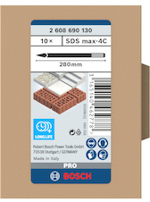 Sada špičatých sekáčů PRO SDS max-4C 280 mm, 10 ks