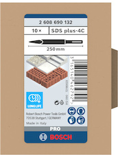 Sada špičatých sekáčů PRO SDS plus-4C 250 mm, 10 ks