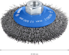 Zkosený kartáč PRO Metal clean, 100 × 0,3 mm, závit