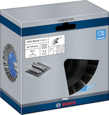 Zkosený kartáč PRO Metal heavy, 115 × 0,5 mm, závit