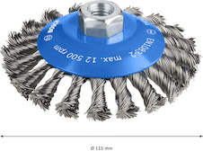 Zkosený kartáč PRO Metal heavy, 115 × 0,5 mm, závit