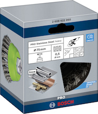 Hrncový kartáč PRO Stainless Steel heavy, 75 × 0,5 mm, závit