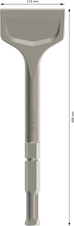 Lopatkový sekáč PRO HEX 22-5C 115 × 400 mm