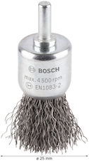 Štětcový kartáč PRO Metal clean, rovná stopka, 25 × 0,3 mm