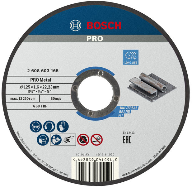 Řezací kotouč PRO Metal, 125 × 1,6 × 22,23 mm