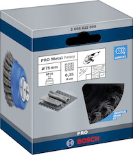 Hrncový kartáč PRO Metal heavy, 75 × 0,35 mm, závit