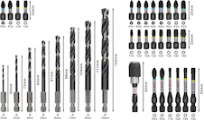 Sada vrtáků do kovu a bitů PRO Impact Metal Set, krabička k vystavení, 6 × 35 ks