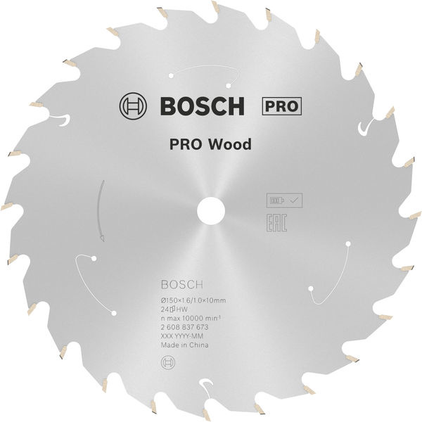 Pilový kotouč PRO Wood cordless pro akumulátorovou okružní pilu, 150 × 1,6 × 10 mm, T24