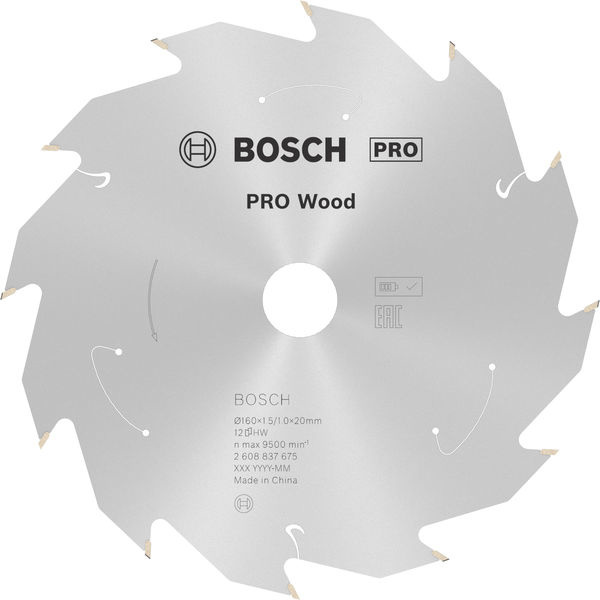 Pilový kotouč PRO Wood cordless pro akumulátorovou okružní pilu, 160 × 1,5 × 20 mm, T12