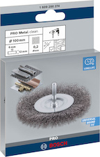 Drátěný kartáč PRO Metal clean, rovná stopka, 100 × 0,2 mm