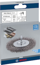 Drátěný kartáč PRO Metal clean, rovná stopka, 100 × 0,3 mm