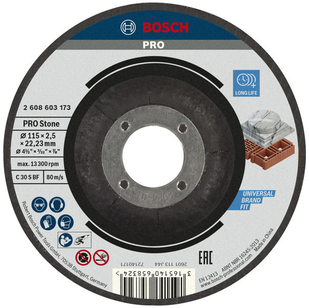 Řezací kotouč PRO Stone, 115 × 2,5 × 22,23 mm