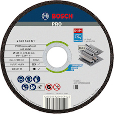 Řezací kotouč PRO Stainless Steel and Metal, 125 × 1 × 22,23 mm, rovný