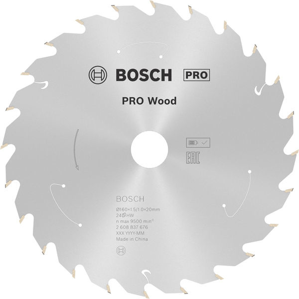 Pilový kotouč PRO Wood cordless pro akumulátorovou okružní pilu, 160 × 1,5 × 20 mm, T24