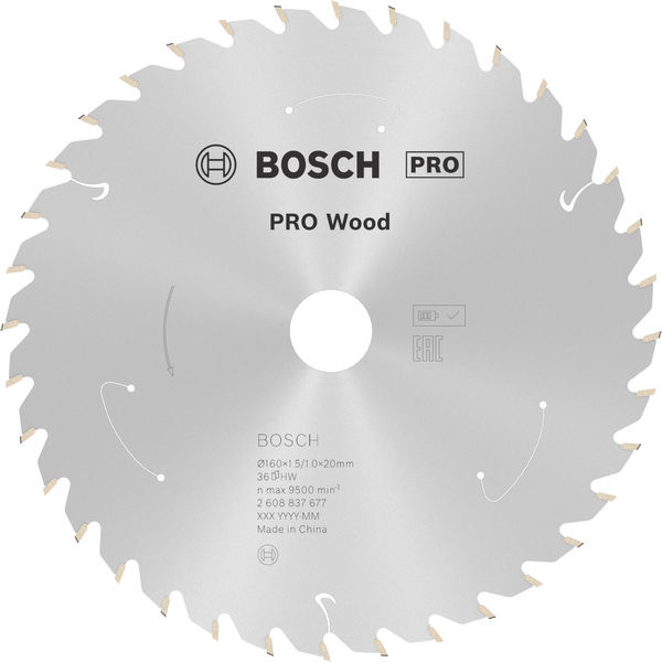 Pilový kotouč PRO Wood cordless pro akumulátorovou okružní pilu, 160 × 1,5 × 20 mm, T36