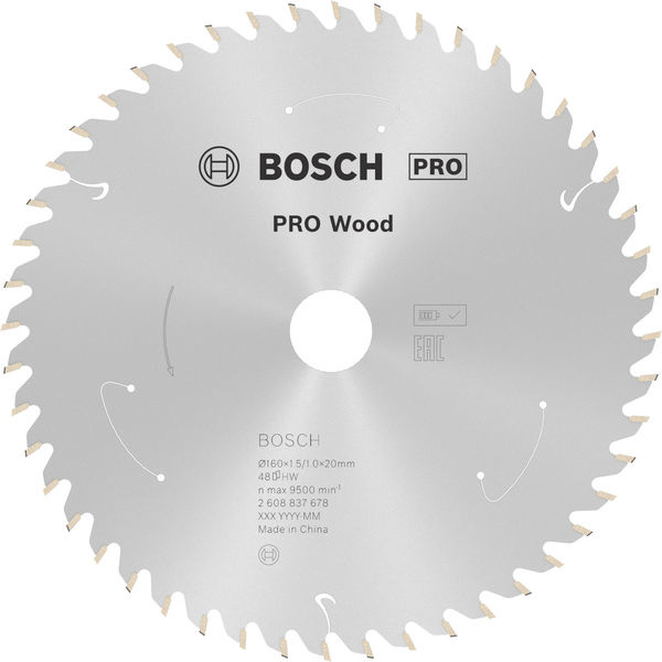 Pilový kotouč PRO Wood cordless pro akumulátorovou okružní pilu, 160 × 1,5 × 20 mm, T48