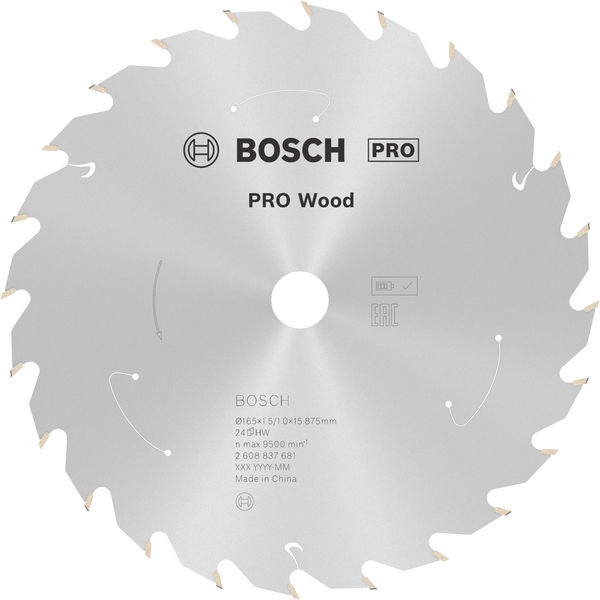 Pilový kotouč PRO Wood cordless pro akumulátorovou okružní pilu, 165 × 1,5 × 15,875 mm, T24