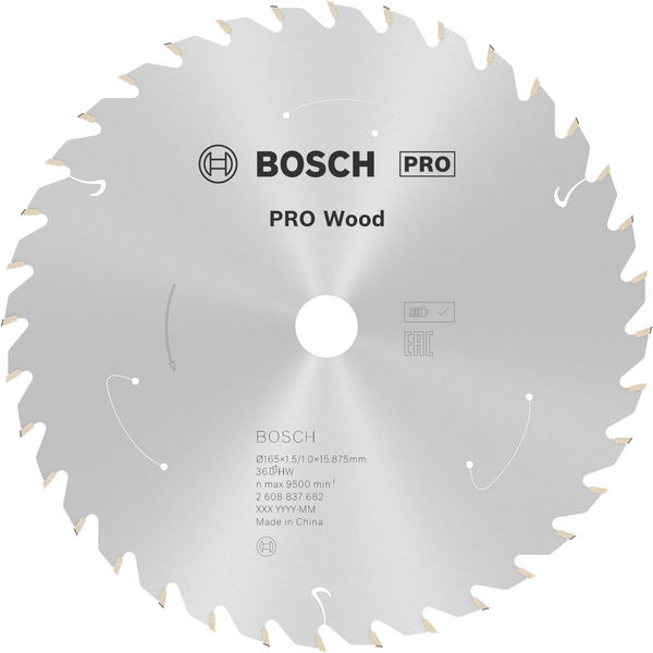 Pilový kotouč PRO Wood cordless pro akumulátorovou okružní pilu, 165 × 1,5 × 15,875 mm, T36